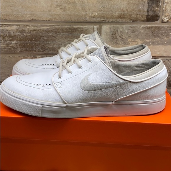 Nike | Shoes | Nike Sb Zoom Stefan Janoski White Leather Shoes Poshmark